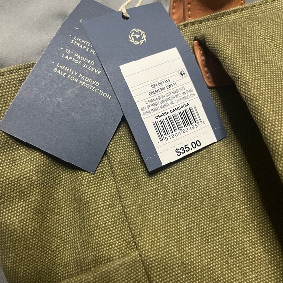 Universal Thread Green and Tan Backpack with Rugged Design - Picture 4 of 4